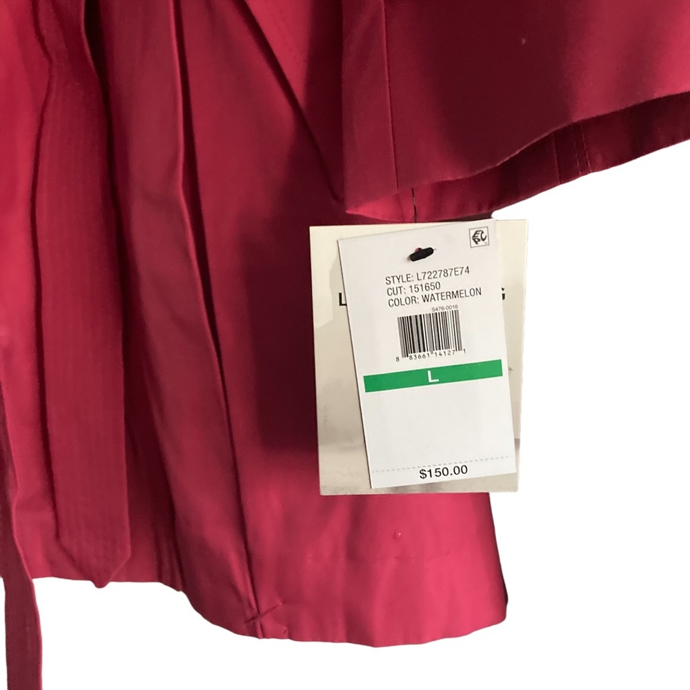 LONDON FOG Womens Pink Belted Trench Coat L - Picture 4 of 16